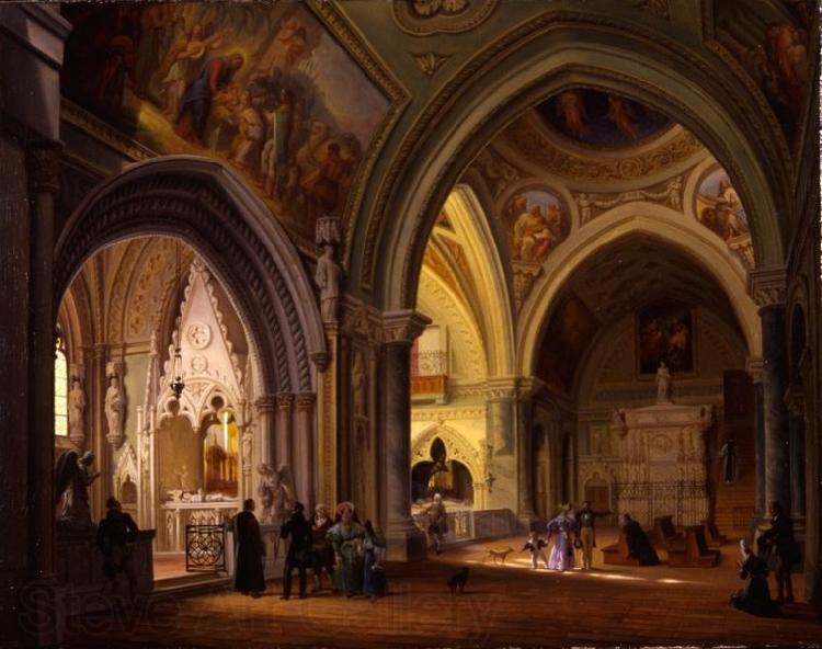 Giovanni Migliara Interno del monastero di Altacomba France oil painting art